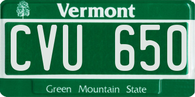 VT license plate CVU650