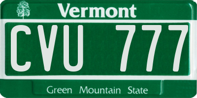 VT license plate CVU777