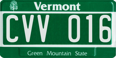 VT license plate CVV016