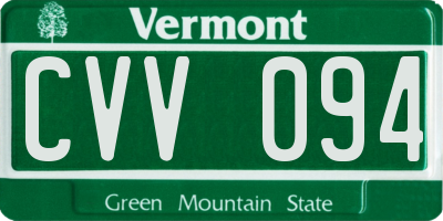 VT license plate CVV094