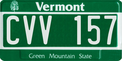 VT license plate CVV157