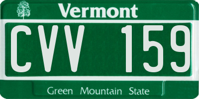 VT license plate CVV159