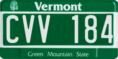VT license plate CVV184