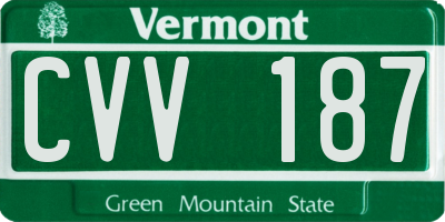 VT license plate CVV187