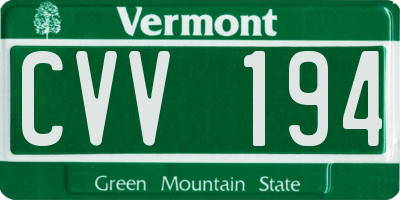 VT license plate CVV194