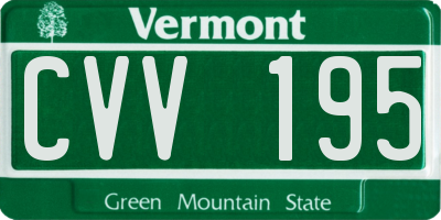 VT license plate CVV195