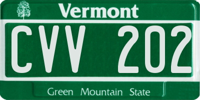 VT license plate CVV202