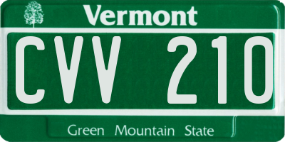 VT license plate CVV210