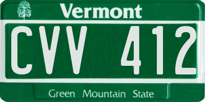 VT license plate CVV412