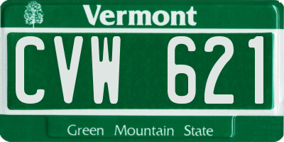 VT license plate CVW621