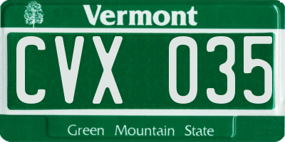 VT license plate CVX035