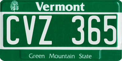 VT license plate CVZ365