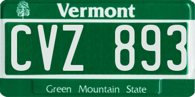 VT license plate CVZ893