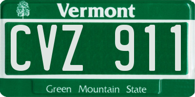 VT license plate CVZ911