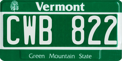 VT license plate CWB822