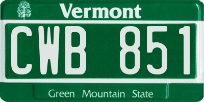 VT license plate CWB851