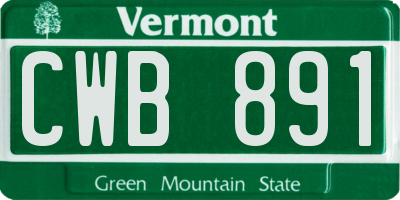 VT license plate CWB891