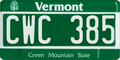 VT license plate CWC385