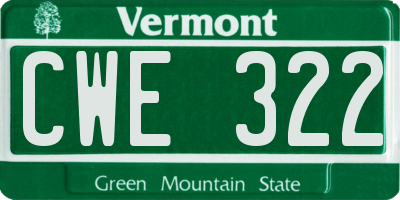 VT license plate CWE322