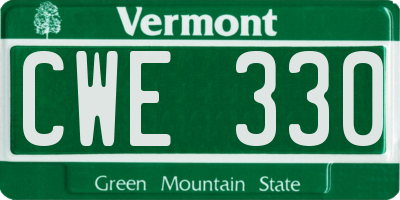 VT license plate CWE330