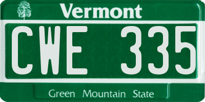 VT license plate CWE335