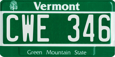 VT license plate CWE346