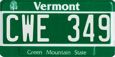 VT license plate CWE349