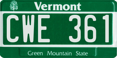 VT license plate CWE361