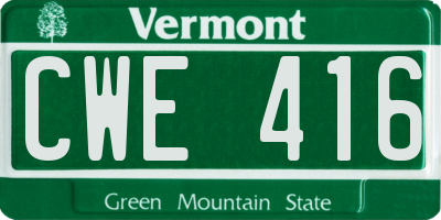 VT license plate CWE416