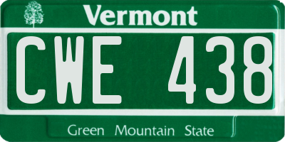 VT license plate CWE438