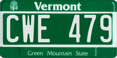 VT license plate CWE479