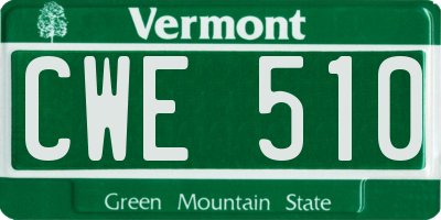 VT license plate CWE510