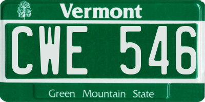 VT license plate CWE546