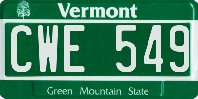 VT license plate CWE549