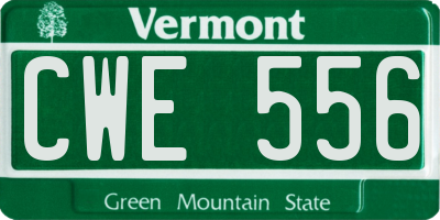 VT license plate CWE556