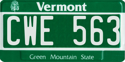 VT license plate CWE563