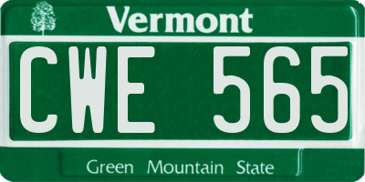 VT license plate CWE565