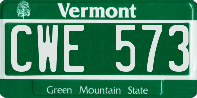 VT license plate CWE573