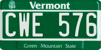 VT license plate CWE576