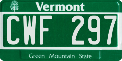 VT license plate CWF297