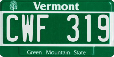 VT license plate CWF319
