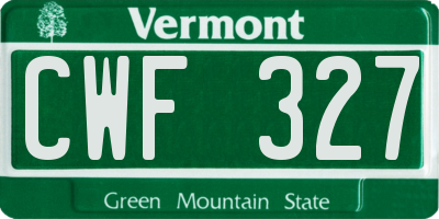 VT license plate CWF327