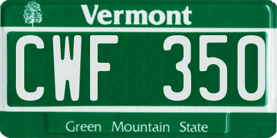 VT license plate CWF350