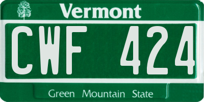 VT license plate CWF424