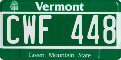 VT license plate CWF448
