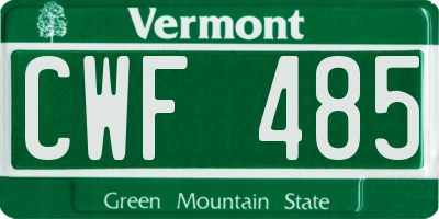 VT license plate CWF485
