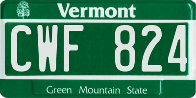 VT license plate CWF824