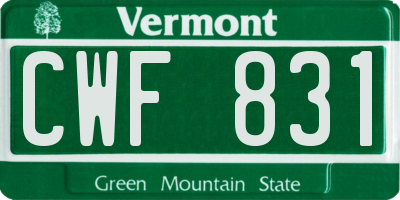 VT license plate CWF831
