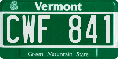 VT license plate CWF841