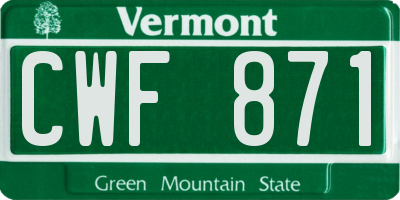 VT license plate CWF871